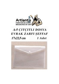 Resim A5 Çıtçıtlı Dosya Şeffaf 1 Adet A-5 Çıtçıtlı Zarf Dosya Transparan 17x22.5 Cm Küçük Boy Çıtçıtlı Dosya 