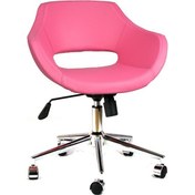 Resim Mobilyakeyfi Bürocci Viva Metal Ayaklı Çalışma Koltuğu-Pembe-2021A0120 