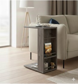 Resim Unisoft Pintya C Tipi Koltuk Yanı Sehpası Dergilikli Laptop Kahve Yan Sehpası Cafe Legna - Antrasit 