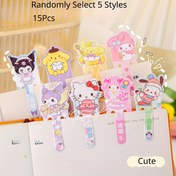 Resim Sanrio 15 Adet Melody, Hello Kitty Kitap Ayracı, Küçük Delikli Yer İşareti, Ders Notu ve Roman Tutucu 