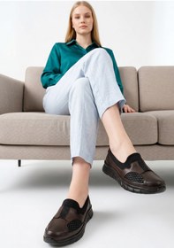Resim DOCKA Kadın Ayak Sorunları İçin Özel (halluks valgus) Mevsimlik Ortopedik Hakiki Düz Taban Bağcıksız Ayakkabı AE26Y/C4712 