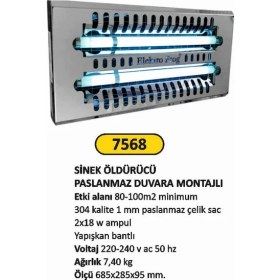 Resim Arı Metal Sinek Öldürücü Paslanmaz Çelik Duvara Montajlı 