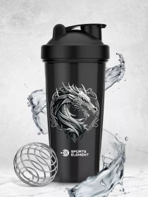 Resim Sports Element Protein Ve Fitness Yemeği İçin Spor Shaker 600 Ml 236316197 Siyah 