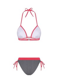Resim Bonesta Lanao Üçgen Neon Pembe Çizgili Bikini Takımı Pembe 