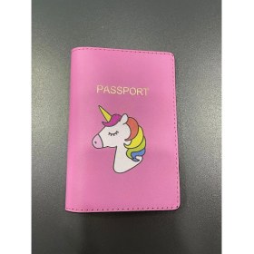 Resim Seyahat Aksesuar Unıcorn Tasarımlı Deri Pasaport Kılıfı 