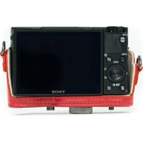 Resim MegaGear Sony Rx100VI, Rx100V, Rx100IV Suni Deri Kamera Çantası 