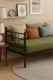 Resim Unimet Soho Daybed Tek Kişilik Sedir Metal Karyola Siyah 