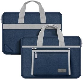 Resim Apple Macbook Air M2 M3 13.6 inç A2681 A3113 ile Uyumlu Oxford Kumaş Çanta Kılıf Sleeve LACİVERT 