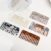 Resim 1 adet Geniş Dişli Saç Tarak, Taşınabilir, Seyahat Dostu, Çeşitli Renklerde, Plastik Tüylü ve ABS Plastik Saplı, Normal Saçlar İçin 