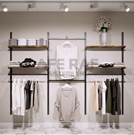 Resim AFE DEKOR Mağaza Raf Sistemi, Askılık Sistemi, Butik Rafı, Mağaza Stand, Giyinme Odası, 185x200 Cm 