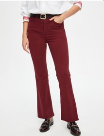 Resim Faik Sönmez Straight Fit Parça Boya Pantolon 69481 U6948140 Bordo 