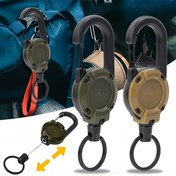 Resim Outdoor Taktik Kolay Çekme Tokası, Geri Çekilebilir Çelik Halat Çok Fonksiyonlu Anahtarlık Kamp Yüksek Gerilim Kayıp Önleyici Hızlı Asma Toka - Hırsızlığa Karşı Çok Fonksiyonlu Anahtarlık Rozet Klipsi, Kamp, Balıkçılık, Golf Sporları için Uygun 