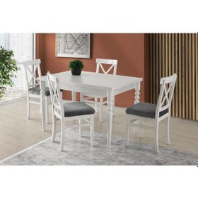 Resim Didim Alaçatı Açılır Mutfak Masa Sandalye Takımı 80x120 
