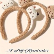 Resim 1 adet Konforlu Yün Kedi Kulaklığı - Örgü Polyester Lif, Kaymaz Saç Aksesuarı Kadınlar ve Kızlar için, Yüz Yıkama ve Stil için İdeal, Mükemmel Cadılar Bayramı Hediyesi 