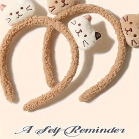 Resim 1 adet Konforlu Yün Kedi Kulaklığı - Örgü Polyester Lif, Kaymaz Saç Aksesuarı Kadınlar ve Kızlar için, Yüz Yıkama ve Stil için İdeal, Mükemmel Cadılar Bayramı Hediyesi 