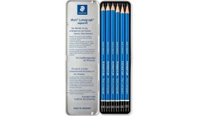 Resim Staedtler 100 G6 Mars Lumograph Kursun Kalem 6'lı Metal Kutuda 8b, 7b, 6b, 4b, 2b, Hb 