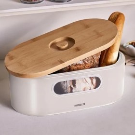 Resim Aesco Stream 2in1 Ekmek Kutusu/kesme Tahtası Cream 
