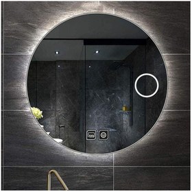 Resim GLOBAL LED MIRROR 75 Cm Makyaj Aynalı Dokunmatik Tuşlu Buğu Yapmayan Ledli Yuvarlak Banyo Aynası 