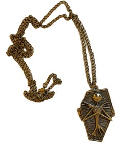 Resim Schulzz The Nightmare Before Christmas Tabut Şeklinde Köstekli Zincirli Quartz Cep Saati 