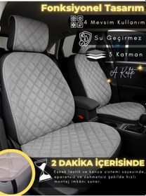 Resim Volkswagen Passat B8 Uyumlu 2'li Süet Oto Koltuk Minderi Terletmez Universal Su Geçirmez A3 