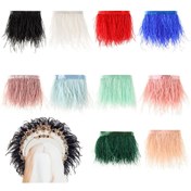 Resim 1M Beyaz/Kırmızı/Siyah/Lotus Pembe/Burgundy Tüy Süsleme Kurdelesi, 8-10cm Sentetik Tüy Püskülleri DIY El Sanatları, Dikiş, Giysi Süslemeleri, Parti ve Düğün Dekorasyonları için 