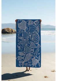 Resim Dijital Baskı Plaj Deniz Havlusu Balık Desenli Peştamal Hvl0116 Renkli 