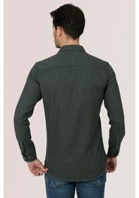 Resim Koyu Yeşil Oduncu Slimfit Erkek Gömlek Yeşil 