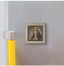 Resim Osmanlı Kadın Çizimi Baskılı Mdf Magnet 7x7 