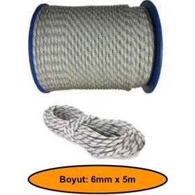 Resim 6 Mm Sentetik Iskota Halat, Dağcı İpi, Outdoor Kamping Piknik Salıncak Halatı, 5 Metre 
