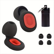 Resim Yeniden Kullanılabilir Uyku Kulak Tıkacı - Yedek Uçlar ve Saklama Kutusu ile 30dB Gürültü Önleyici Yumuşak Kulak Tıkacı, Uyku, Seyahat, Konser, Motosiklet Sürüşü için - Siyah, Konser Gereçleri, Kompakt Tasarım, Dayanıklı Yapı, Müzik Severler İçin Rahat Kullanım 