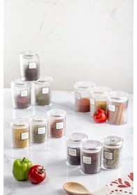 Resim 12'li Barok Yuvarlak 2 Boy Kavanoz Seti & Saklama Kabı & Erzak Kabı 6 500 Ml,6 250 Ml 
