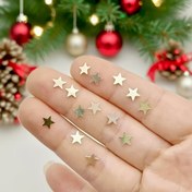 Resim 15g Parıldayan Şampanya Yıldızı Pullar - 0.61cm Küçük Yıldız Süslemeleri Noel, El İşleri & Tebrik Kartları için, PVC Malzeme, Tatil Temaları ve Bayram Süslemeleri için Mükemmel, Noel Süslemeleri 
