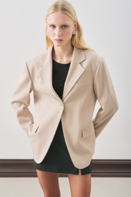 Resim Jun Single-Button Blazer Beige - BEIGE / S 