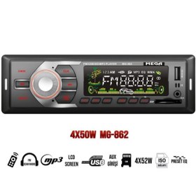 Resim Ses ve Tel Yayınları Oto Teyp 4x50w Usb/sd/uk/esp/fm Iso Soketli Mega Mg-862 