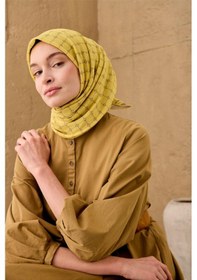 Resim Silk Home Yaz Esintisi Eşarp 150003-24 Koyu Vizon, Sarı 