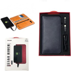 Resim Zhuse Star Rıver 6800 Mah Powerbank + Deri Cüzdan Lacivert 