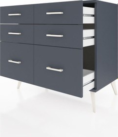 Resim Hyperion Şifonyer 6 Çekmeceli 88x44x80 Antrasit-antrasit Antrasit 