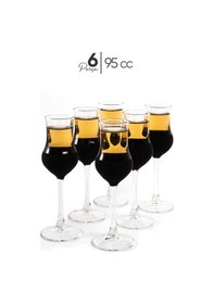 Resim Mest 6 Adet Ayaklı Siyah Mat Kahve Yanı Su Bardağı Seti 95cc Siyah Mat 