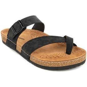 Resim Hush Puppies Apavu (624401) Anatomik Taban Hakiki Deri Parmak Arası Ayarlanabilir Tokalı Erkek Terlik 