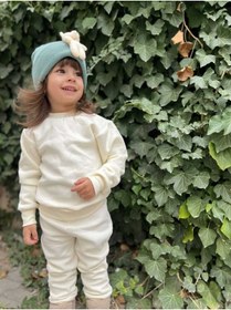 Resim BEBEĞİME ÇORAP Çocuk Alt-üst Eşofman Bisiklet Yaka Kalın Kumaş Ikili Takım - Üç Iplik Şardonlu 