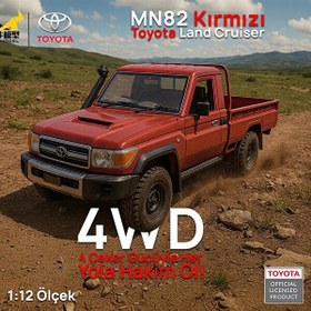 Resim MN Model MN82 1/12 Toyota Land Cruiser LC79 4WD RC Model Crawler Offroad Truck Kırmızı Uzaktan Kumandalı Araba - Dahili Işık Seti 