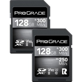 Resim ProGrade Dijital 128GB UHS-II SDXC v90 Hafıza Kartı (2'li Paket) 
