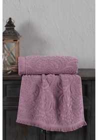Resim Varol Jacquard %100 Pamuk Banyo Havlusu 90x150cm Lila-90x150cm Lila 