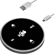 Resim Flameer Bilgisayar Için USB Konferans Mikrofon, 360 ° Omnidirectional Condenser Pc Beyaz (Yurt Dışından) 