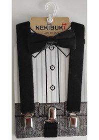 Resim Nekibuki Erkek Çocuk Pantolon Askısı Ve Papyon Takımı (465494083) Siyah 