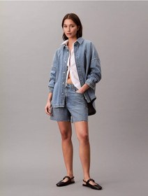 Resim Calvin Klein Bayan Kot Gömlek Lv047e753g 3ns Mavi Mavi 