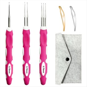 Resim RelicRealm Dreadlocks Tığ Işi Kanca, Ergonomik Saplı Seti, Locs Için Birbirine Konulma Aracı 0.75MM Dreadlock Tığ Işi Saçlar Için (Yurt Dışından) 