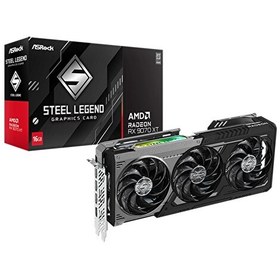 Resim Asrock Radeon RX 9070 XT Steel Legend Dark 16 GB RGB 256 Bit RDNA 4 FSR 4 AMD Ekran Kartı - RX9070XT SLD 16G 