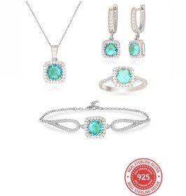 Resim RICH TURQUOISE DIAMOND SET (Gerçek Gümüş) 