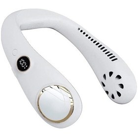 Resim Taşınabilir Boyun Fanı Elektrikli Kablosuz Fanusb Yaz Açık Için Şarj Edilebilir Sessiz Spor Hayranları 28tt4y Beyaz 